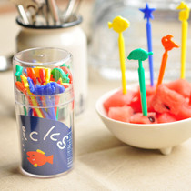 Japan imported creative childrens fruit sign cute cartoon dessert dessert fork cake sushi fork 20 packs