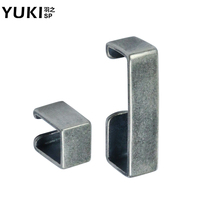 YUKI personality single men and girls square simple silver ear clip retro do old ear clip without ear hole ear jewelry
