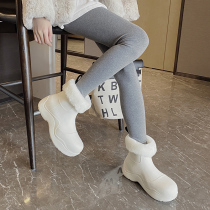 GDDZ BV rain boots female fashion outwear winter plus suede warm wool waterproof rain shoes thick bottom heightening snow boots