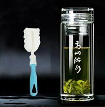 Double Glass Mountain Flowing Water transparent Tea Cup heat-resistant thick explosion-proof filter Cup high-grade business portable male