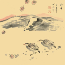 New product Sun Chengfeng Flower and Bird Fighting Hand-painted Chinese Painting Original Decoration Collection