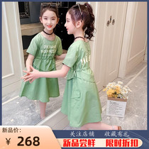 Girl Ocean Gas Dresses 2022 New CUHK Childrens clothes Summer Korean version Tennis Red pure cotton Girls Lions dress