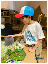 iaiammo summer original childrens clothing foreign style refreshing Korean version loose casual letters childrens casual parent-child T-shirt