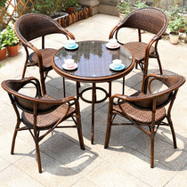 Outdoor 3-5 pieces of vine chair Luxury chair tableschairsVillasOutdoor Tea table