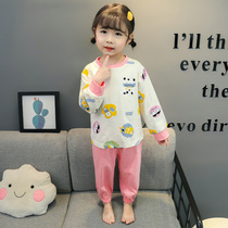 Childrens pajamas girls spring and autumn long sleeves cotton thin 2-year-old female baby casual autumn childrens home clothing set