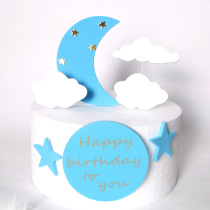 Baking Decoration Simulated Fondant EVA Soft Foam Moon Star Cloud Set Insert Card Birthday Dessert Table Decoration