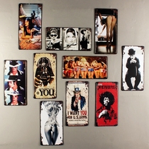 Retro license plate No. 66 road iron decorative painting dormitory Internet cafe pendant cafe wall decoration wall decoration