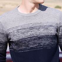 JOW 2019 new pure 0 cardigan mens round neck autumn and winter fashion striped sweater youth casual solid color