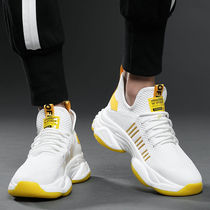 Mens shoes summer breathable 2022 new trendy shoes Korean version large size sports mesh flying woven fashion casual dad shoes