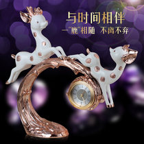 Modern wedding gift light luxury creative home decoration deer clock decoration wine cabinet bar living room TV cabinet ornaments
