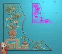 Bogu chrysanthemum Ruyi Ganoderma lucidum vase incense burner moon door partition carved map jdp relief map grayscale map