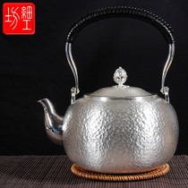 Fine workshop silver pot sterling silver pot silver pot Japanese silver pot sterling silver 9999 kettle sterling silver pot tea set