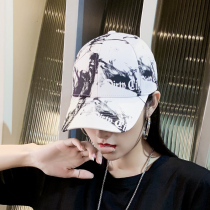 Cap Children Han Edition Tide 100 hitch Duck Tongue Cap Net Red graffiti cloud Smoky sun hat Spring and summer mens baseball cap