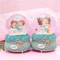 Creative Snow lantern glass crystal ball music box Music Box Music Box Valentine birthday gift Christmas gift girl