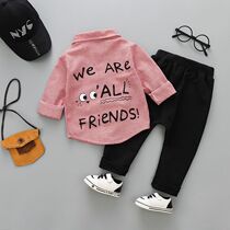 Boys spring shirt long sleeve two-piece set 2020 new baby female spring autumn 1248-year-old children