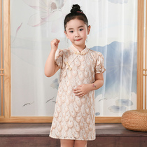 Girl dress summer 2021 new children Chinese style cheongsam children baby girl foreign style thin childrens clothing