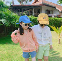 Childrens sun - proof clothes Closed for children in 2021 summer new boys and girls ice wire knitted sweater thin air conditioner