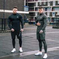 Muscle faith fitness long sleeve sports brothers outdoor running tight-fitting quick-drying training suit Three-piece suit trousers men