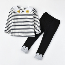 2020 new childrens clothing female spring and autumn children 1 year old foreign style fashionable female baby baby cotton outer wear two-piece suit