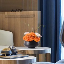 Orange new Chinese simulation flower model house sales office Hotel Club meeting table decoration fake floral ornaments