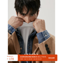 LEZORA Japan Imports Raw Materials Knit Ravelvet Face Warm Winter High Play Collar Bottom T-shirt Man