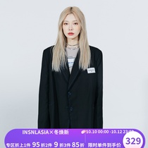 INSNLASIA Original Labeled Raw Edge Suit Jacket Tide Brand Mens and Womens Outline Top