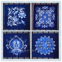 Miao Wax Dyeing Canvas Art Guizhou Featured Handicraft Wax Dyeing Cloth Wall-mounted Painting Handmade DIY Tea Bar folk Dormitory Decoration