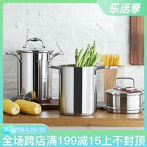 304 stainless steel asparagus pan plus high small stockpot frying pan Home small provincial oil saucepan cooking pasta cooking pasta corn pan