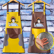 Waterproof apron female household kitchen oil-proof adult work clothes cute Korean sleeveless fashion cooking waist