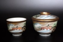 Japanese ceramic Kutani tea props a set of 2 pieces