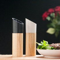 Black pepper grater Wood creative pepper ground pepper powder Sea salt grinding bottle seasoning bottle seasoning bottle seasoning jar