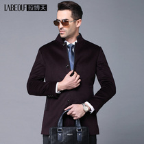 LaBeouf Labovrabov 100% wool for mens middle-aged coat business for long and big clothes