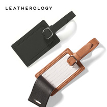 Leatherology Leather small luggage tag Custom boarding pass luggage tag Creative travel check-in tag