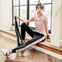 Spring and summer new yoga suit women loose sexy thin running sports fitness clothes breathable quick-drying three-piece set