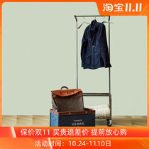 Industrial style retro wrought iron hangers metal floor-to-ceiling removable clothes bar home bedroom coat rack storage rack
