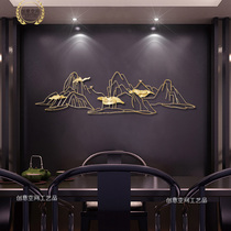 European style wall decoration Chinese iron wall hanging three-dimensional creative rockery pendant hotel living room restaurant home decoration