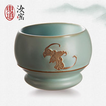 Dongdong Ru Kiln Fulu Shou Cup Ceramic Teacup Tea cup Kung Fu tea set Master cup Tea cup Ru porcelain opening piece