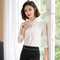 Hotel work clothes white shirt women long sleeves spring and autumn professional long sleeve shirt work clothes dress slim womens