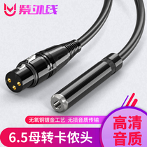 6 5mm female to Callon male and female big two-core microphone to card agricultural three-core 6 35 female to Karon adapter line