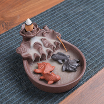 Creative cattle turn Qiankun purple sand ceramic back incense burner ornamental smoke home Zen ornaments sandalwood incense burner home