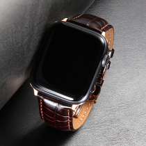 Crocodile butterfly stainless steel buckle watch8 watch belt business apple iwatch5 6 SE tidal men and women series accessories s7 breathable 41mm