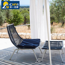 Outdoor sofa soft outfit designer rattan single leisure chair balcony creative rattan sofa coffee table outdoor furniture