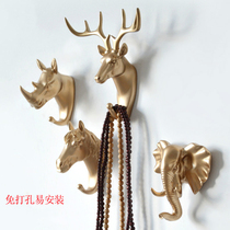 Clothing Hook Wall Wall-mounted Wall Entrance Door Hyun Key Rack Entrance Creative Deer Corner Art Free Stiletto Stick Hook