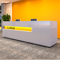 Company paint front desk Reception desk Simple modern early education welcome desk Beauty salon bar training institution cashier