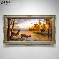 Ostyle Hand-painted Oil Painting Landscape American Landscape Hotel Villa Living Room Decoration Painting Xuanguan Mural Restaurant Hang Painting