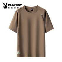  Playboy short-sleeved t-shirt mens cotton tide brand summer top clothes official website mens trend loose T-shirt sweater