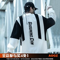 Xiaobin national tide spring clothes men 2021 new couples Tide brand round neck loose leisure function wind pullover top