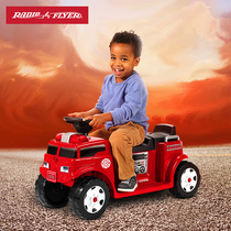 (New product)RadioFlyer childrens electric car four-wheeled ride-on baby two-seater toy fire truck