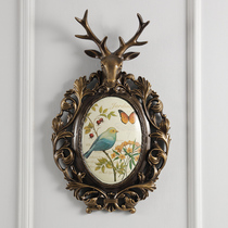 Deer head wall wall decoration Living room wall decoration Entrance wall decoration pendant European American retro bedroom wall decoration