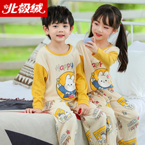 Childrens pajamas boys cotton long sleeves spring and autumn childrens girls autumn Korean girls home clothes